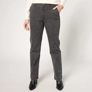 Denim & Co. REG Easy Stretch Denim Trouser Jean - Charcoal (Sz 16) a548447